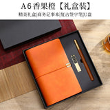 A6 strap hand ledger custom retro three-fold loose-leaf notebook campus student notepad cover logo custom