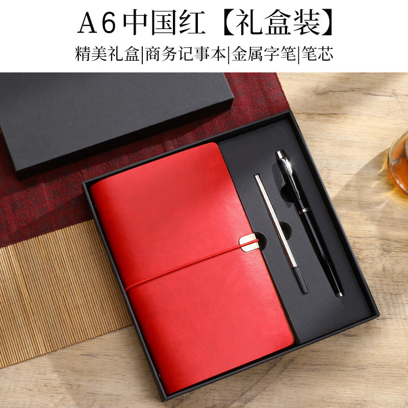 A6 strap hand ledger custom retro three-fold loose-leaf notebook campus student notepad cover logo custom
