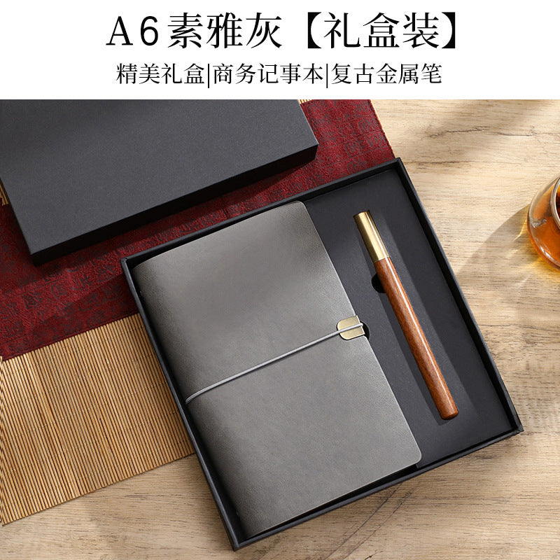A6 strap hand ledger custom retro three-fold loose-leaf notebook campus student notepad cover logo custom