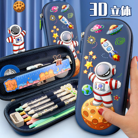 3D Stereo Pencil Case for Primary School Students, High-End, Cute, Milky Pencil Case, Large Capacity, Stain-Resistant School Pencil Case