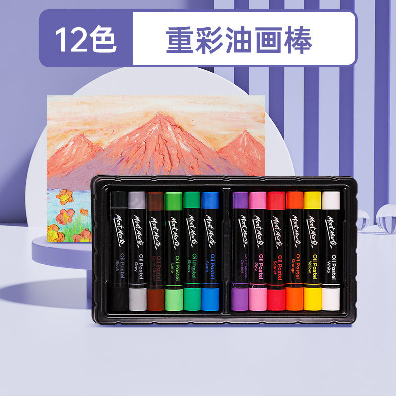 Montmartre Oil Painting Stick 24 Color Soft Crayon Training Studio Wholesale 12 Color Children Silky Super Soft Heavy Color Oil Painting Stick