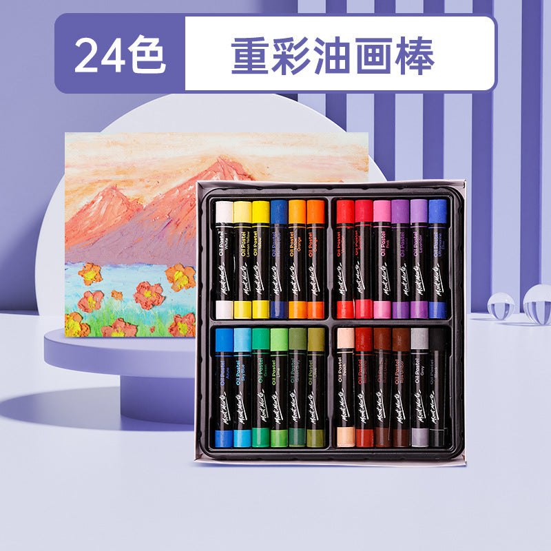 Montmartre Oil Painting Stick 24 Color Soft Crayon Training Studio Wholesale 12 Color Children Silky Super Soft Heavy Color Oil Painting Stick