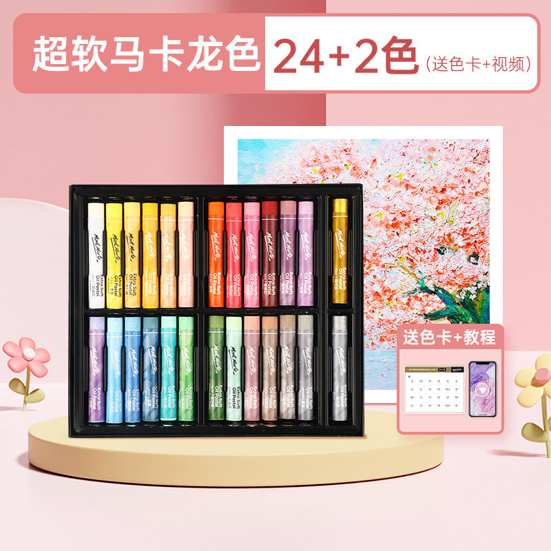 Montmartre Oil Painting Stick 24 Color Soft Crayon Training Studio Wholesale 12 Color Children Silky Super Soft Heavy Color Oil Painting Stick