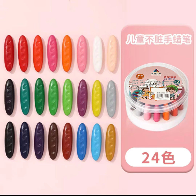 Children's plastic hole crayons to correct grip painting graffiti easy to color washable non-dirty hand crayons