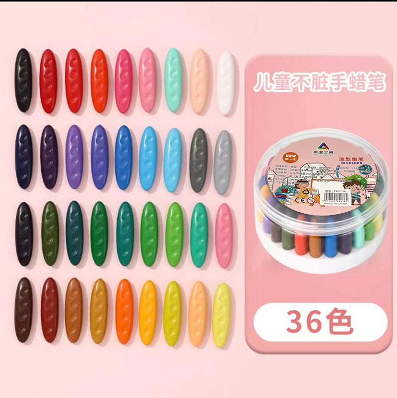 Children's plastic hole crayons to correct grip painting graffiti easy to color washable non-dirty hand crayons