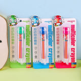 Mingda push crayon 678A multi-functional crayon 8-color crayon creative push multi-color student crayon