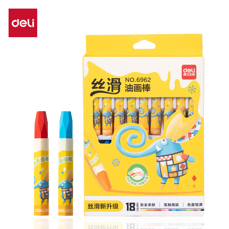 Deli 6961 Oil Pastel Children's Drawing Pen Set Crayons 12/18/24/36 Coloring Pens Wholesale