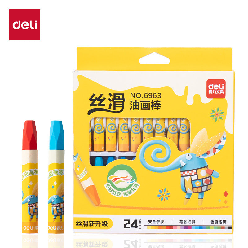 Deli 6961 Oil Pastel Children's Drawing Pen Set Crayons 12/18/24/36 Coloring Pens Wholesale