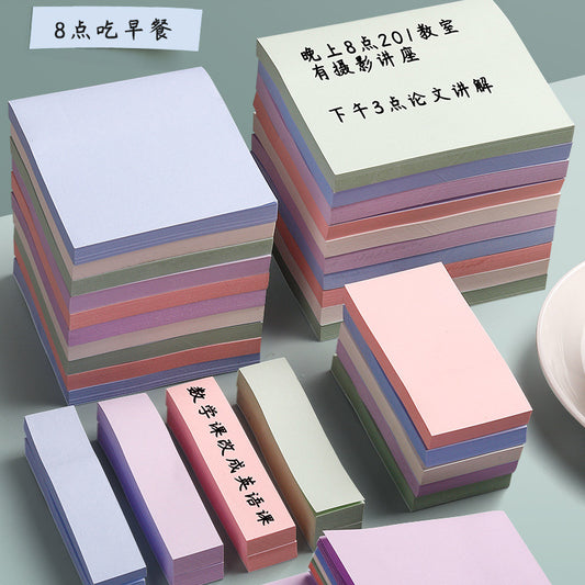 Morandi sticky note for students, strong sticky solid color color large note small notebook note paper small strip mark