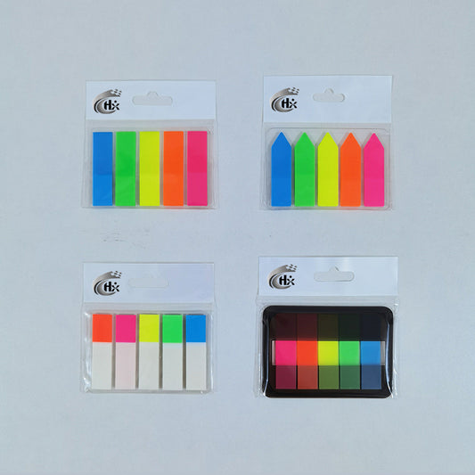 Index Tabs Pet Sticky Notes Fluorescent Labels Colorful Arrow Ins-Style Self-Adhesive Markers Small Strips Waterproof for Students
