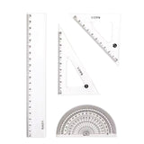 Student drawing set ruler plastic ruler triangle ruler protractor set ruler learning stationery plastic boxed set ruler