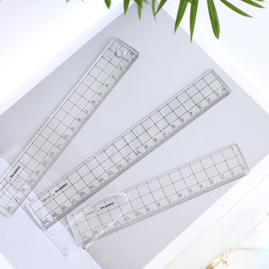 Creative plastic transparent ruler 15/20cm transparent ruler drawing measuring student stationery scale caliper