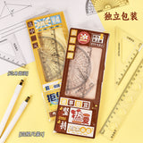 Creative Inspirational Ruler Set for Students, Four-Piece Set, High-Quality Transparent Ruler, Triangle Ruler, Protractor, Ruler Set Wholesale