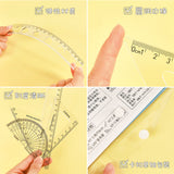 Creative Inspirational Ruler Set for Students, Four-Piece Set, High-Quality Transparent Ruler, Triangle Ruler, Protractor, Ruler Set Wholesale