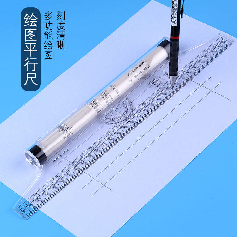 30cm angle parallel ruler roller ruler balance ruler Rolling ruler multi-function drawing design drawing ruler tool