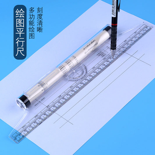 30cm angle parallel ruler roller ruler balance ruler Rolling ruler multi-function drawing design drawing ruler tool