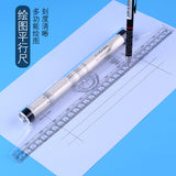 30cm angle parallel ruler roller ruler balance ruler Rolling ruler multi-function drawing design drawing ruler tool