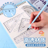 20cm Soft Ruler Four-Piece Set of Rulers for Students to Draw with Triangular Rulers and Protractors Multi-Specification Ruler Sets Wholesale