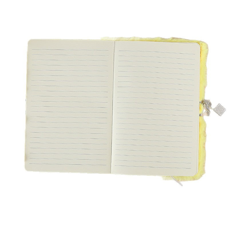 New Customizable Creative Cute Student Plush Diary with Lock Notepad School Gift Notebook