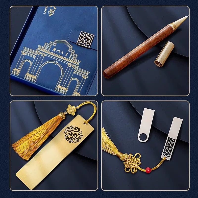 Xiamen University Notebook Gift Box Set Cultural and Creative Souvenirs Bookmarks School Event Gifts with Logo Printing
