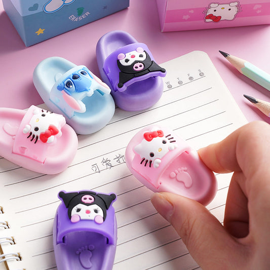 Creative Eraser, Cute Slipper-Shaped Eraser, High-Looking Kuromi Student Eraser, Clean and Less Crumbs Stationery