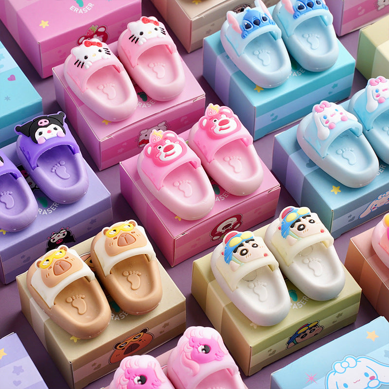 Creative Eraser, Cute Slipper-Shaped Eraser, High-Looking Kuromi Student Eraser, Clean and Less Crumbs Stationery