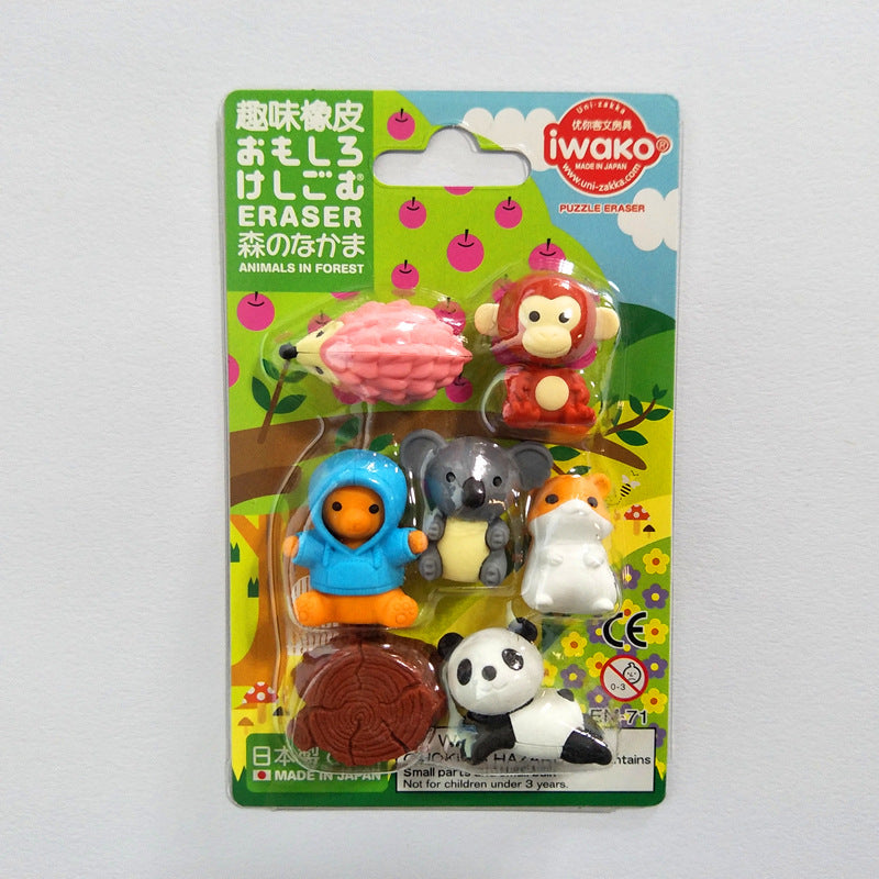 Wholesale Japanese Iwako Cartoon Detachable Combination Toy Gift Stationery Set Gift Eraser Assembly