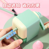 Deli Automatic Pen-Feeding Manual Pencil Sharpener with Multiple Settings for Students, Cartoon Style, Wholesale