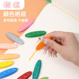 Children's plastic hole crayons to correct grip painting graffiti easy to color washable non-dirty hand crayons