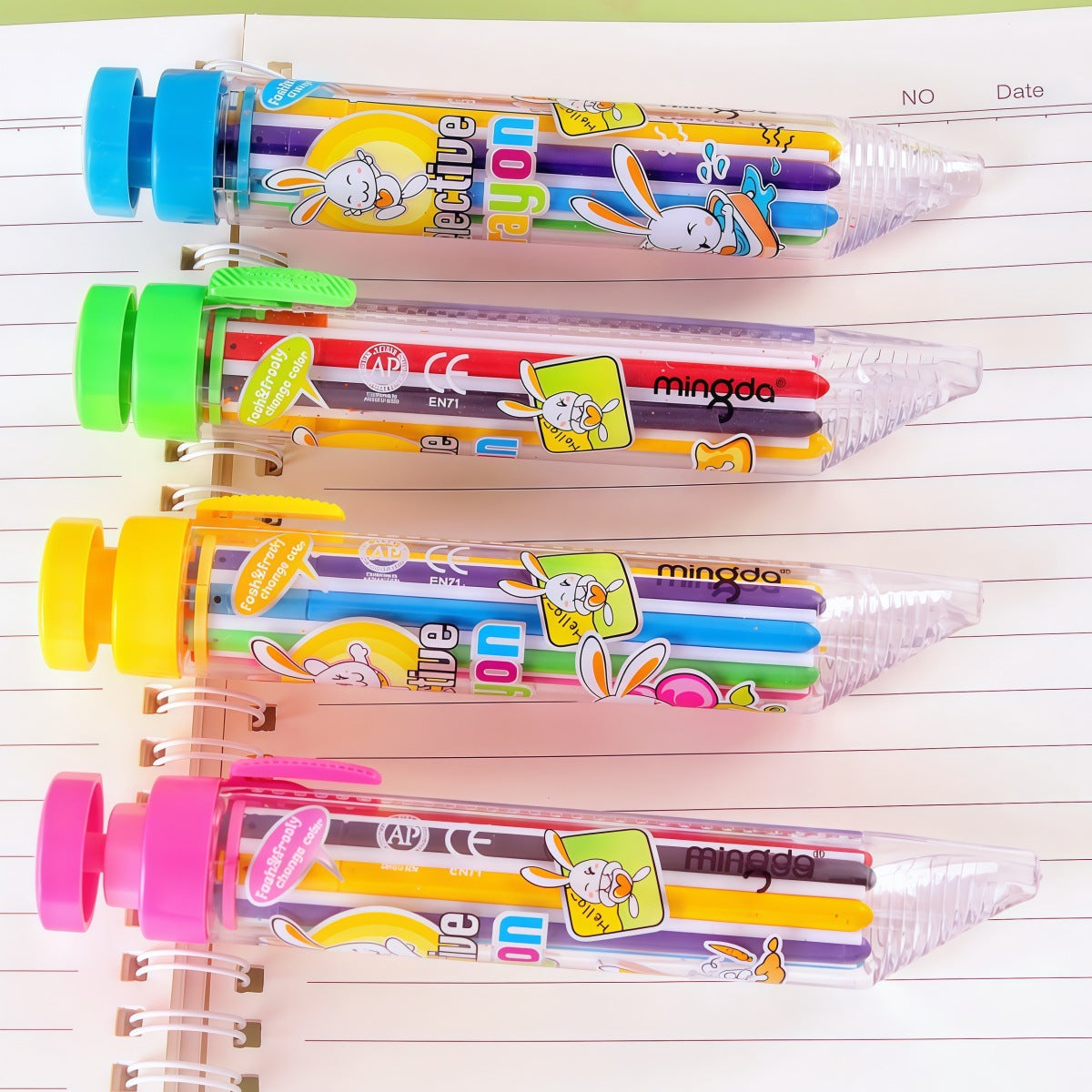 Mingda push crayon 678A multi-functional crayon 8-color crayon creative push multi-color student crayon