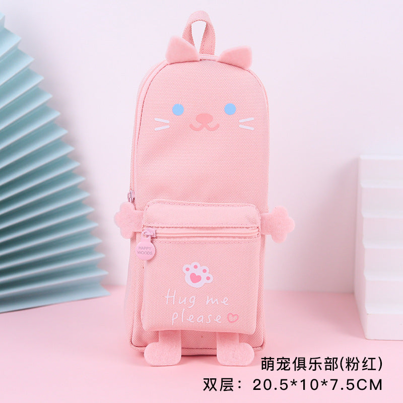 School Bag Style Pencil Case Cartoon Shape Pencil Case Cute Girl Heart Japanese Style Creative Multifunctional Student Pencil Case