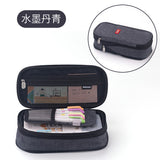 in stock Multi-layer Canvas Retractable Pencil Case Korean Simple High School Student Macaron Color-block Variable Large Capacity Pencil Case