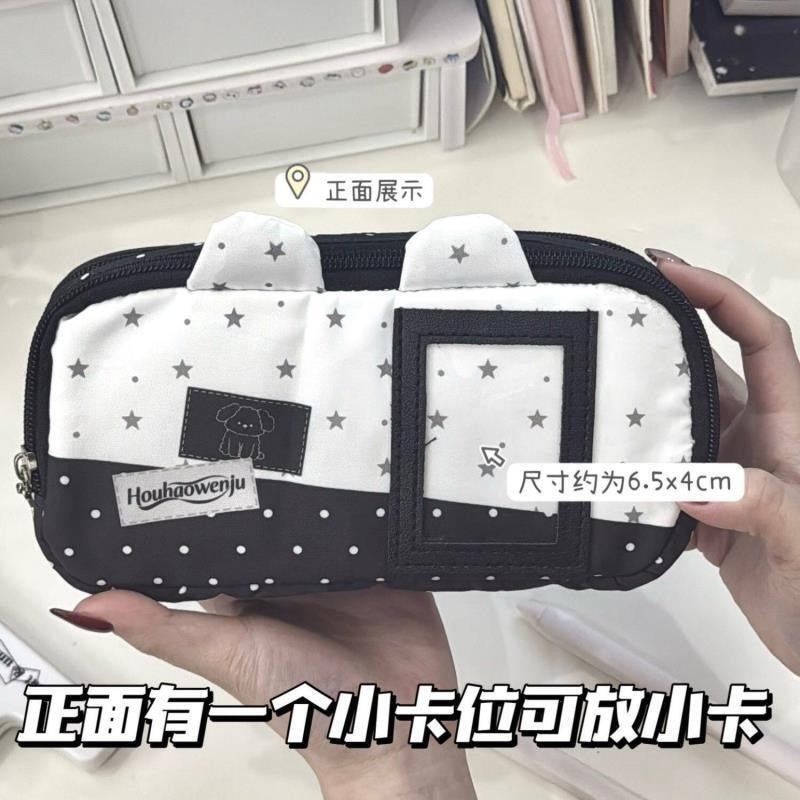 Japanese-Style Cartoon Kt Cat Ear Plush Pencil Case, High-Capacity, High-Appearance Value, Suitable for Middle and High School Students