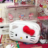 Japanese-Style Cartoon Kt Cat Ear Plush Pencil Case, High-Capacity, High-Appearance Value, Suitable for Middle and High School Students