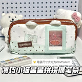 Japanese-Style Cartoon Kt Cat Ear Plush Pencil Case, High-Capacity, High-Appearance Value, Suitable for Middle and High School Students
