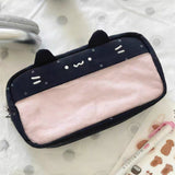 Japanese-Style Cartoon Kt Cat Ear Plush Pencil Case, High-Capacity, High-Appearance Value, Suitable for Middle and High School Students