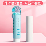 Cute Cat Claw Automatic Eraser Retractable Push-Pull Cartoon Student Eraser No Debris Push-Pull Eraser