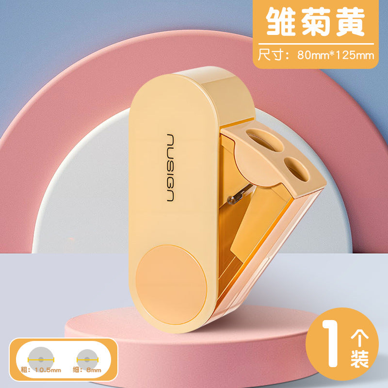 Deli Ns074 Double-Hole Pencil Sharpener Large Aperture Pencil Sharpener Primary School Student Mini Multi-Functional Portable Pencil Sharpener