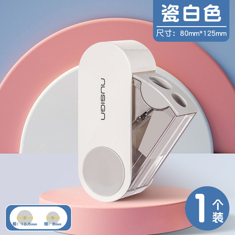 Deli Ns074 Double-Hole Pencil Sharpener Large Aperture Pencil Sharpener Primary School Student Mini Multi-Functional Portable Pencil Sharpener