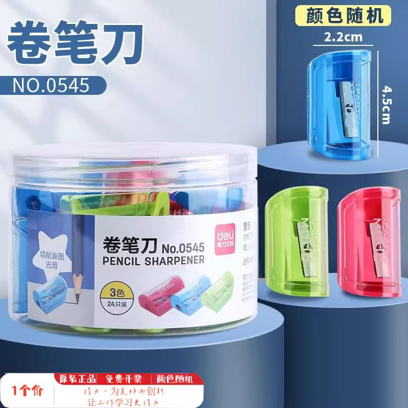 Efficient Pencil Sharpener with Three Holes for Different Thicknesses, Prevents Shavings from Flying, Suitable for Kindergarten and Elementary School Art Classes