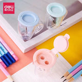 Efficient Pencil Sharpener with Three Holes for Different Thicknesses, Prevents Shavings from Flying, Suitable for Kindergarten and Elementary School Art Classes