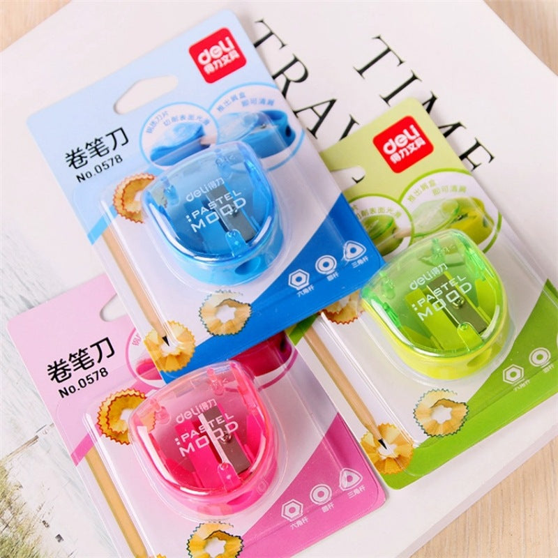 Efficient Pencil Sharpener with Three Holes for Different Thicknesses, Prevents Shavings from Flying, Suitable for Kindergarten and Elementary School Art Classes