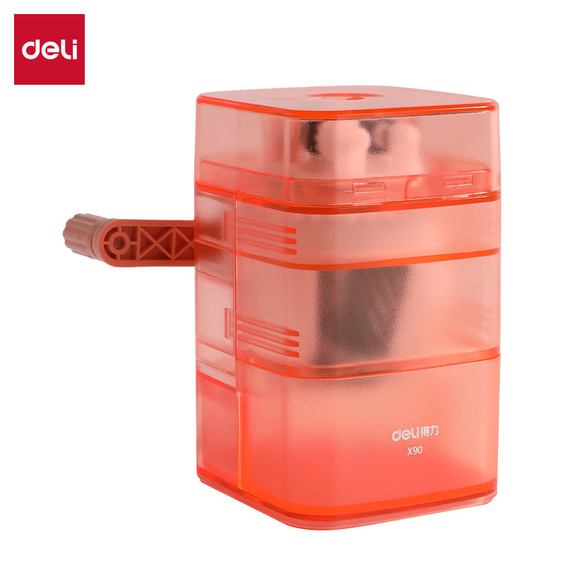 Deli X90 Automatic Pen-Feeding Pencil Sharpener Hand-Cranked Pencil Sharpener Manual Pencil Sharpener for Students