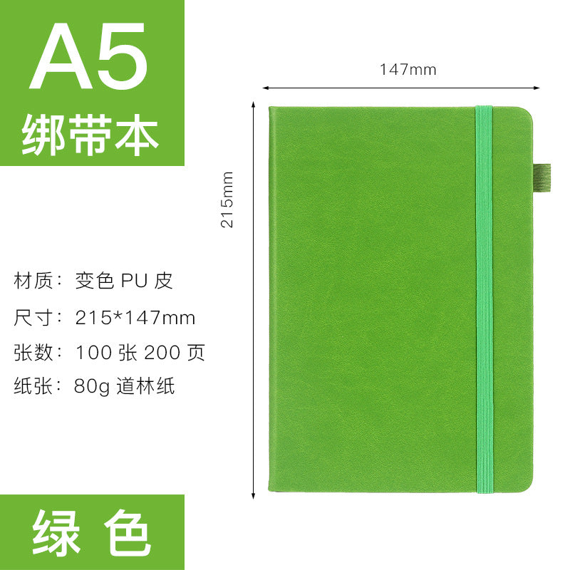 A5 Notebook Customized Macaron Color Diary Simple Elastic Band Business Meeting Notebook with Logo Printing