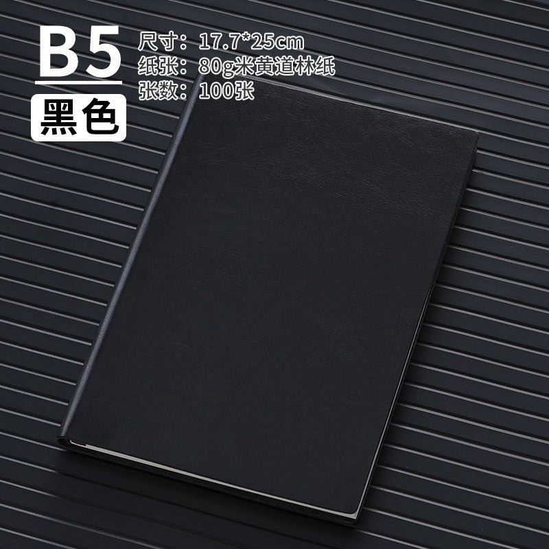 A5 business leather meeting notebook custom cover Logo classic pu notepad advertising gift box custom wholesale