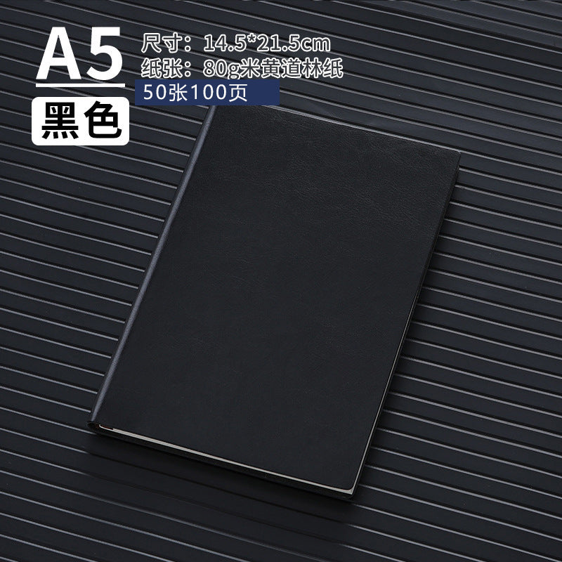A5 business leather meeting notebook custom cover Logo classic pu notepad advertising gift box custom wholesale