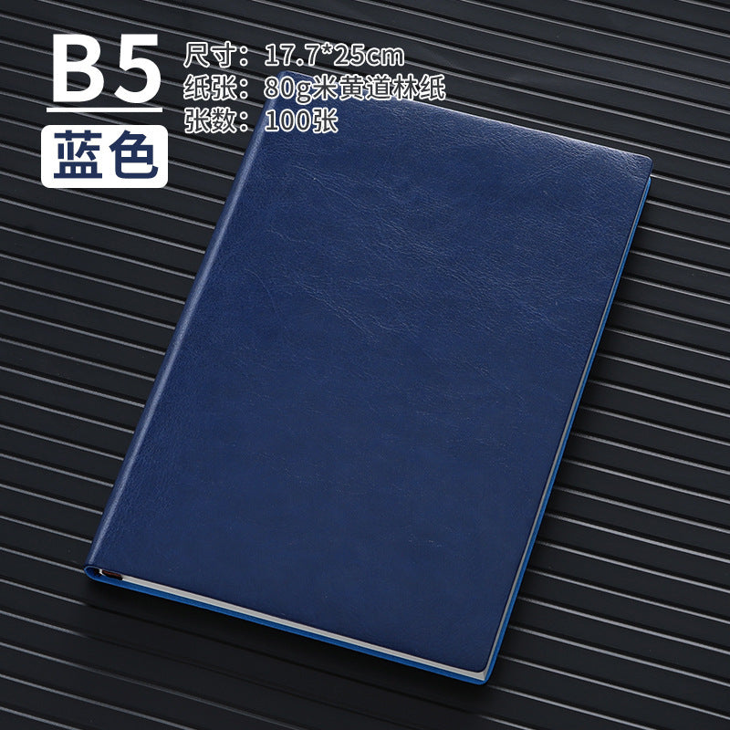 A5 business leather meeting notebook custom cover Logo classic pu notepad advertising gift box custom wholesale