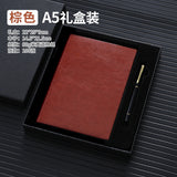 A5 business leather meeting notebook custom cover Logo classic pu notepad advertising gift box custom wholesale