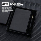 A5 business leather meeting notebook custom cover Logo classic pu notepad advertising gift box custom wholesale
