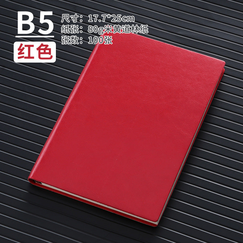A5 business leather meeting notebook custom cover Logo classic pu notepad advertising gift box custom wholesale